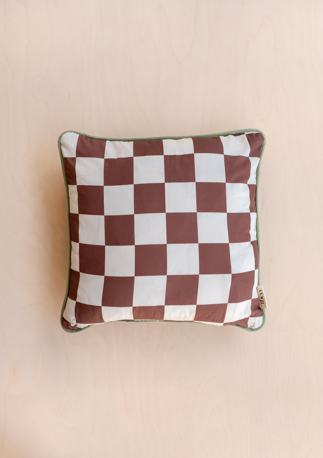 Quilted Cushion Cover in Reversible Celestial Checkerboard