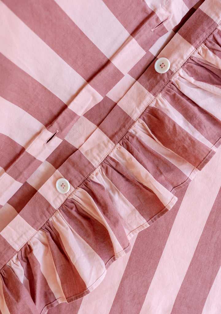 Sample Sale Cotton Duvet Cover in Pink & Red Stripe