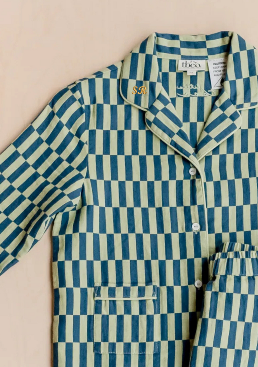 Cotton Kids Pyjamas in Rose Checkerboard