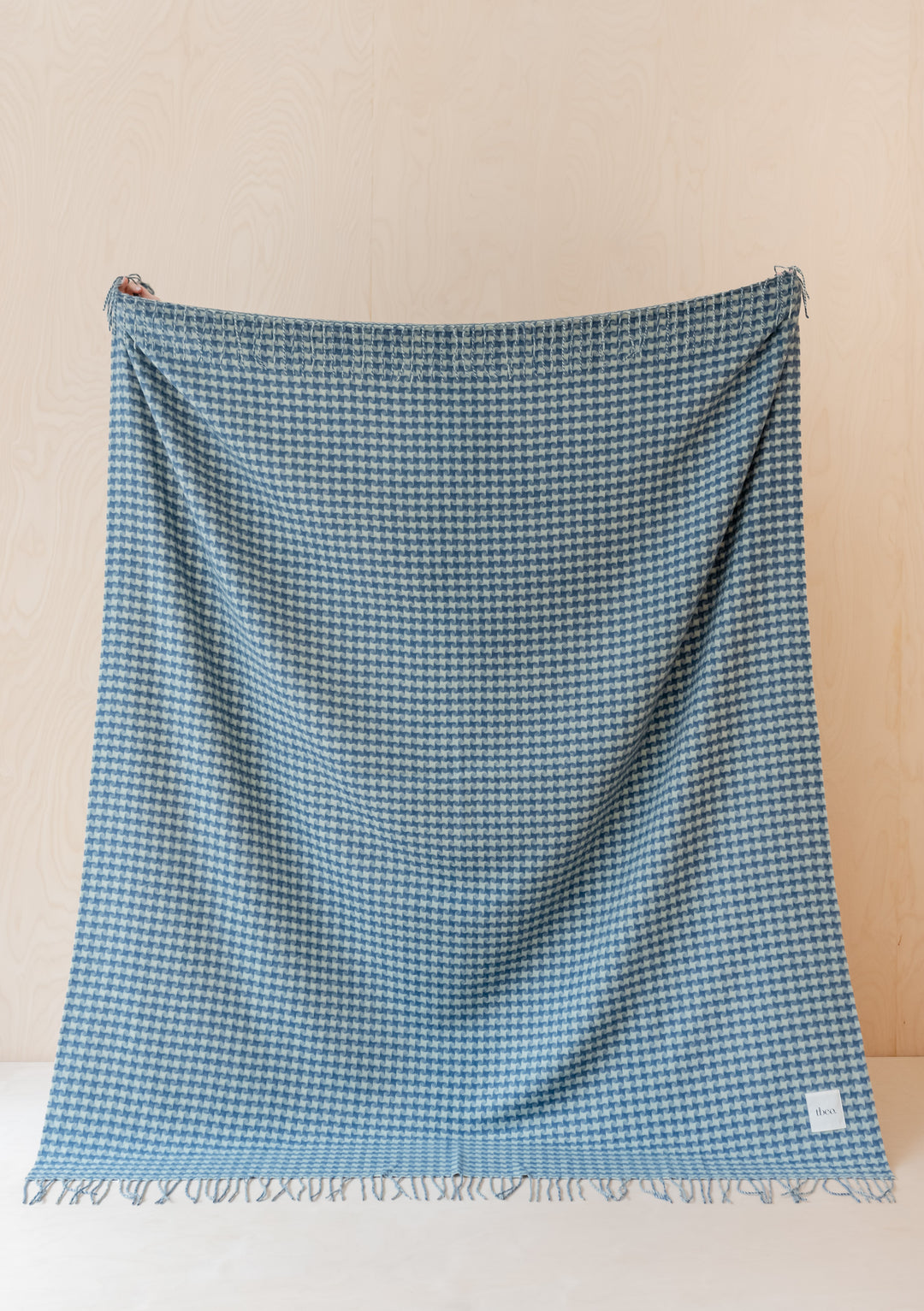 Cashmere Blanket in Green Star Houndstooth