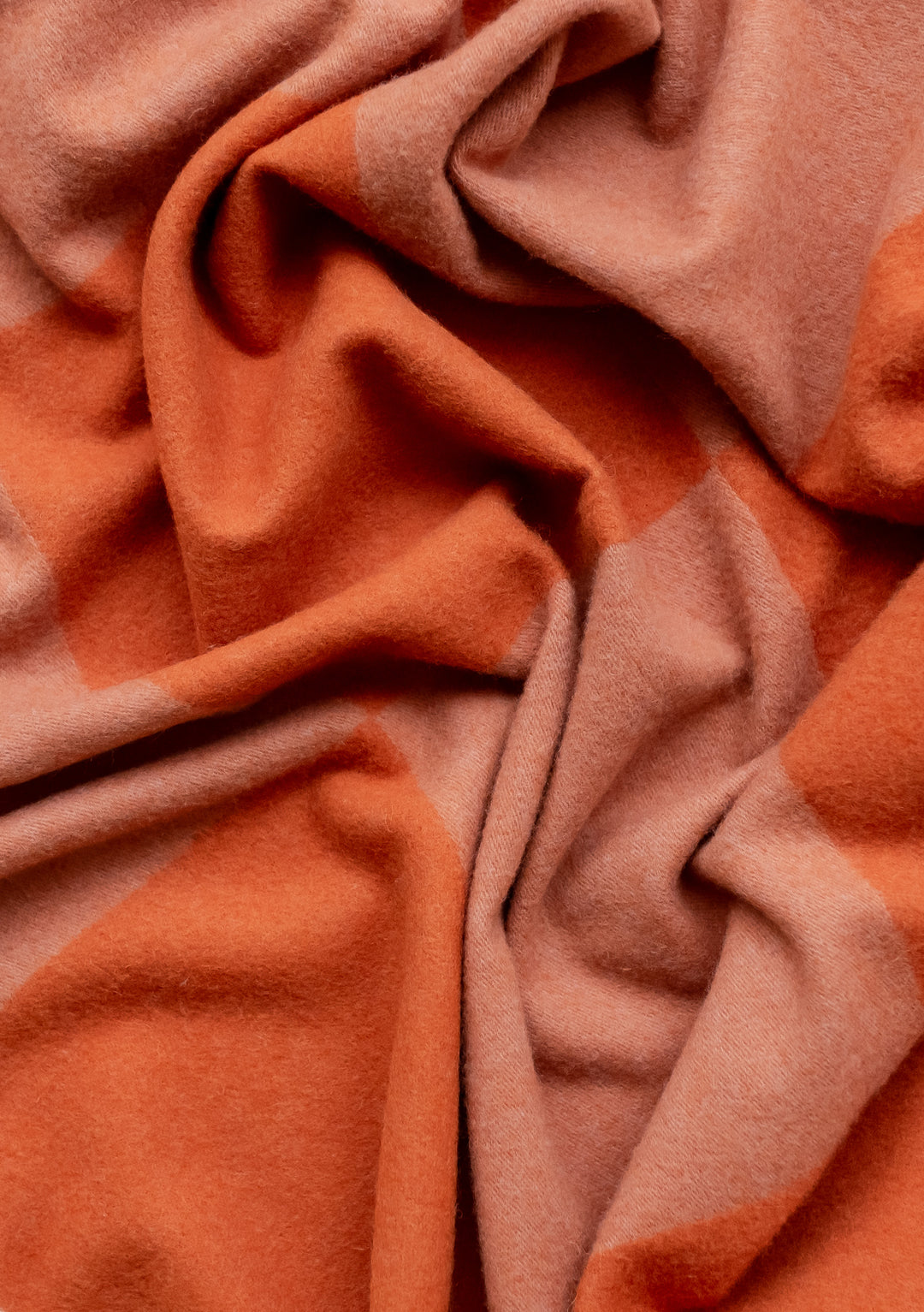 Cashmere & Merino Blanket in Apricot Checkerboard