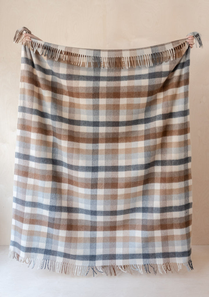 Sample Sale Recycled Wool Blanket in Neutral Check