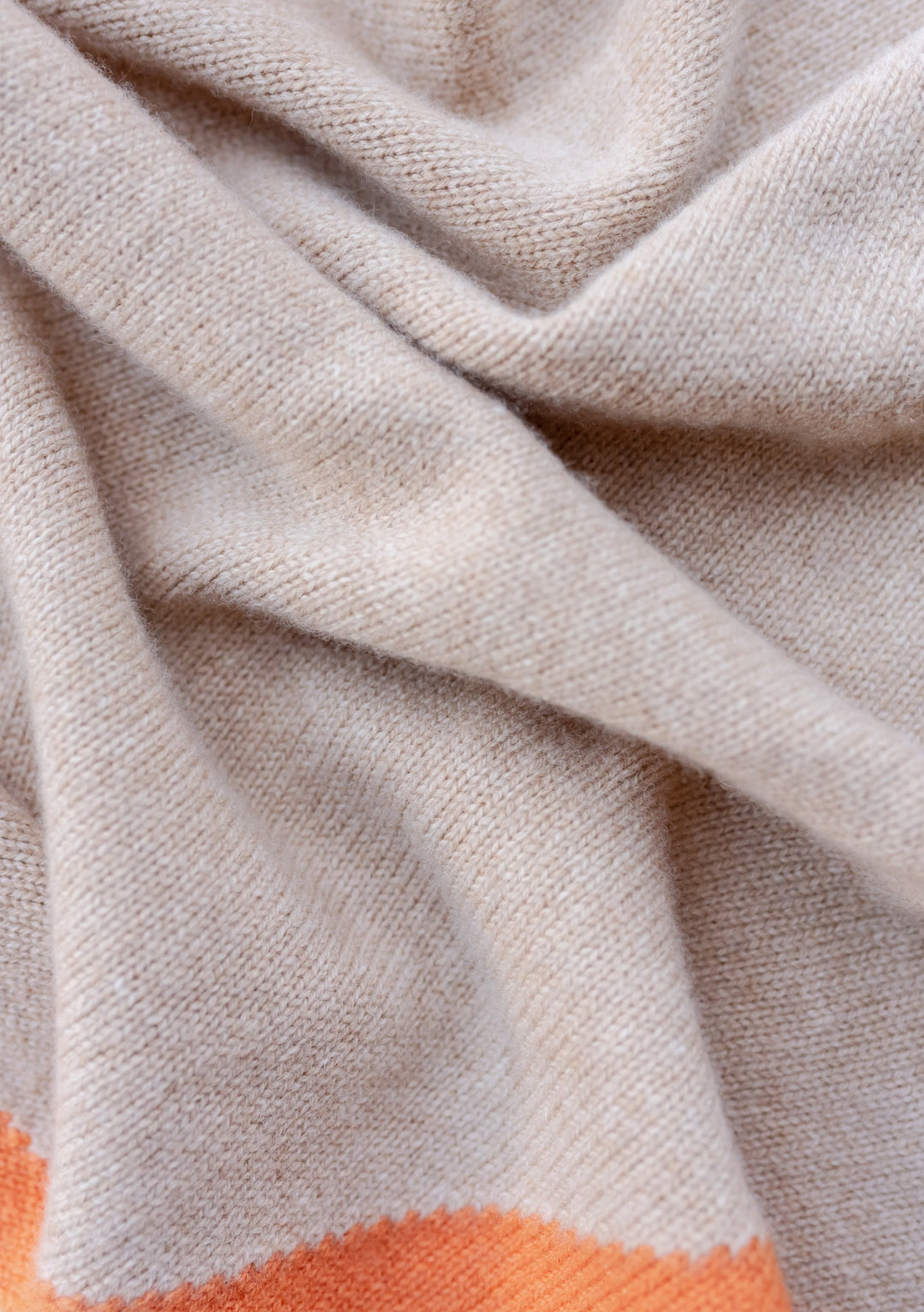 Merino Triangle Scarf in Camel & Apricot