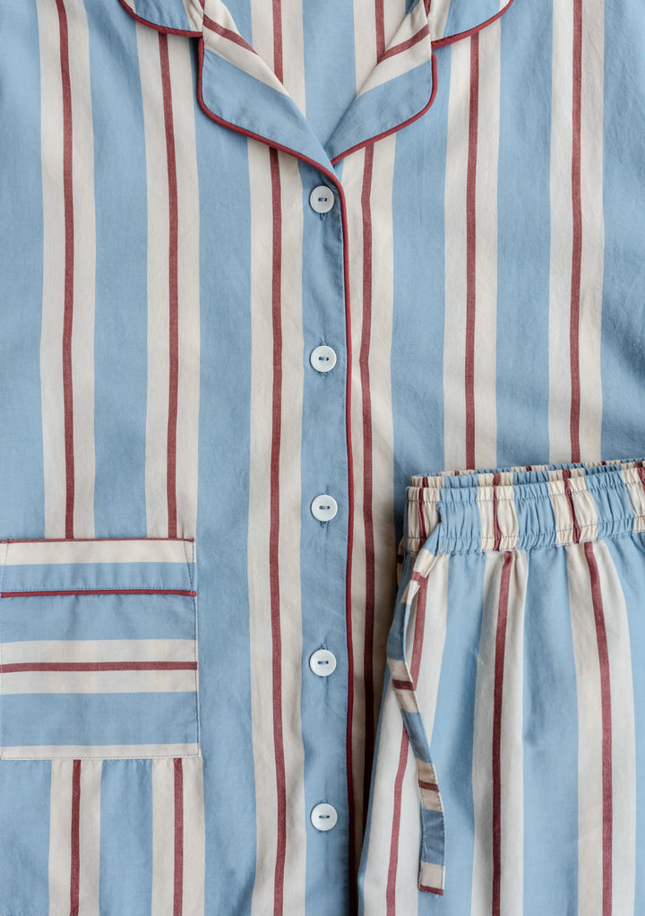 Cotton Pyjamas in Blue Stripe