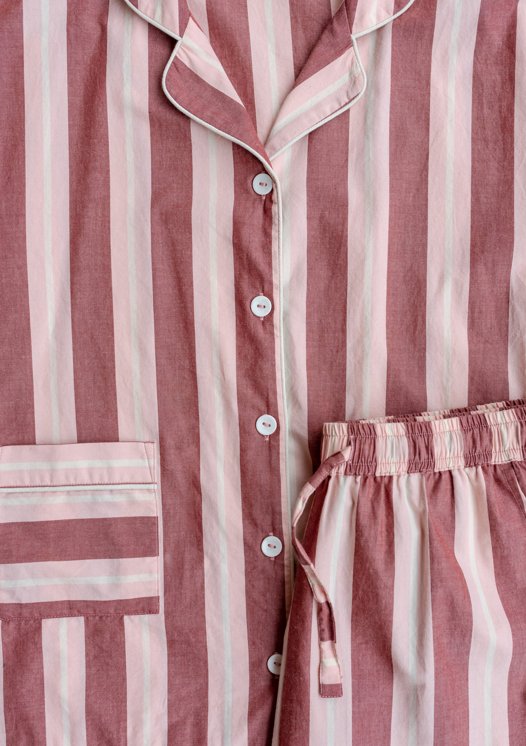 Cotton Pyjamas in Red Stripe