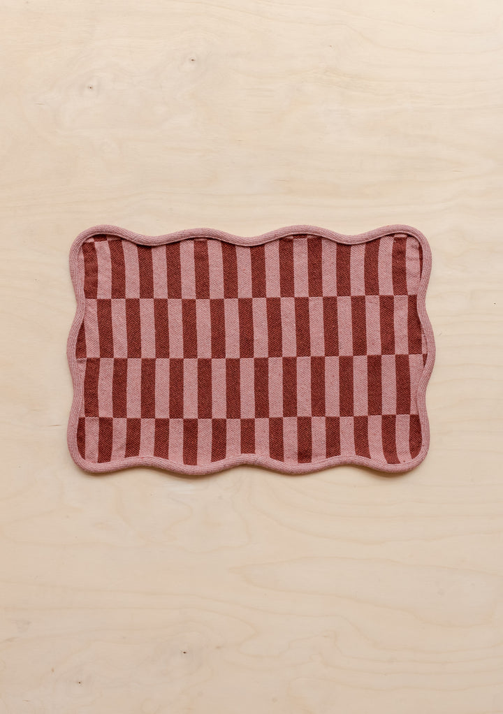 Cotton Placement Set of 2 in Rose Checkerboard