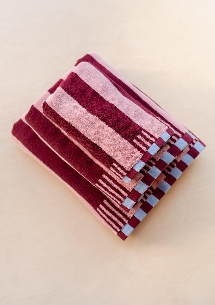 Cotton Towels in Pink Stripe