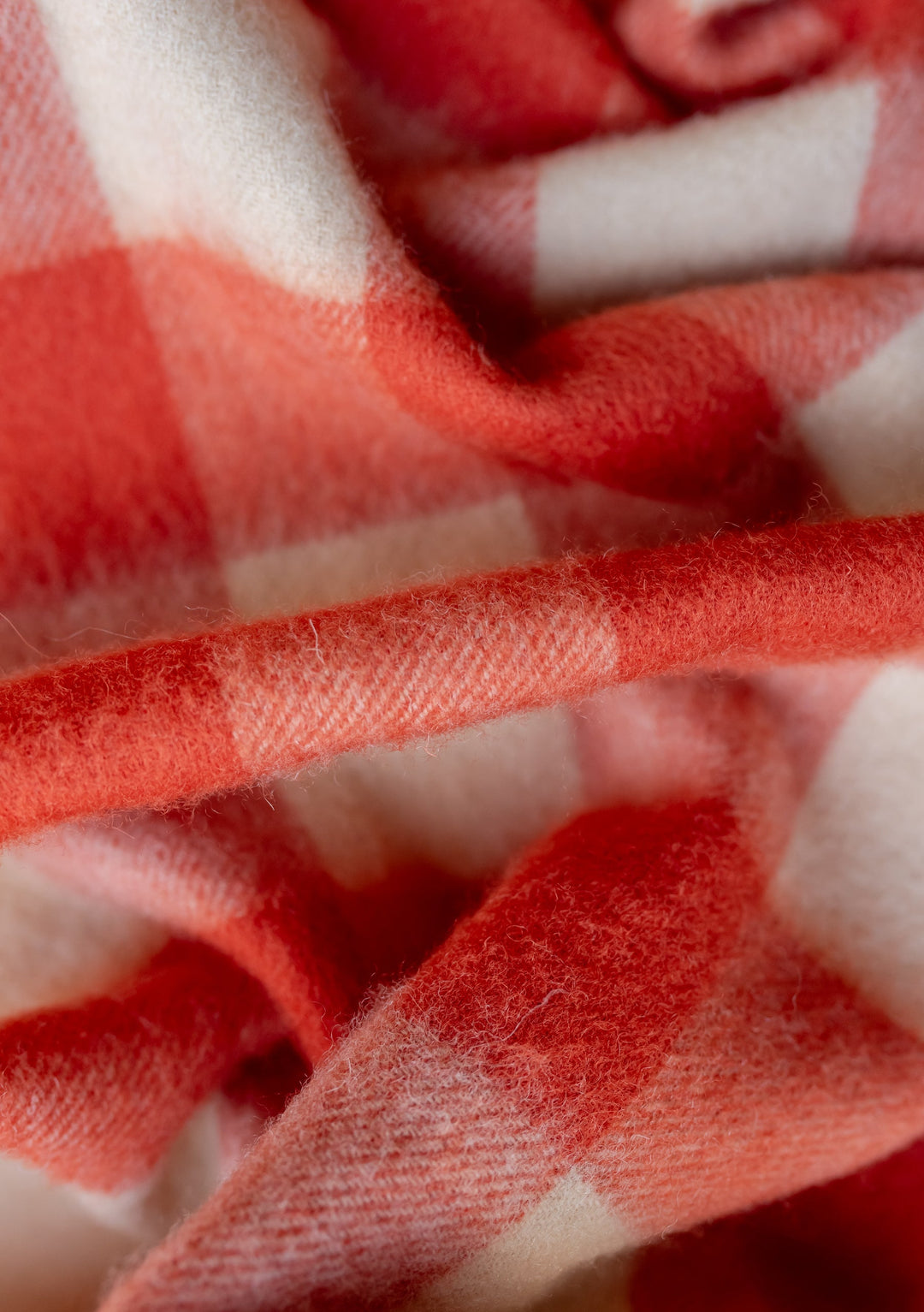 Lambswool Scarf in Orange Gingham