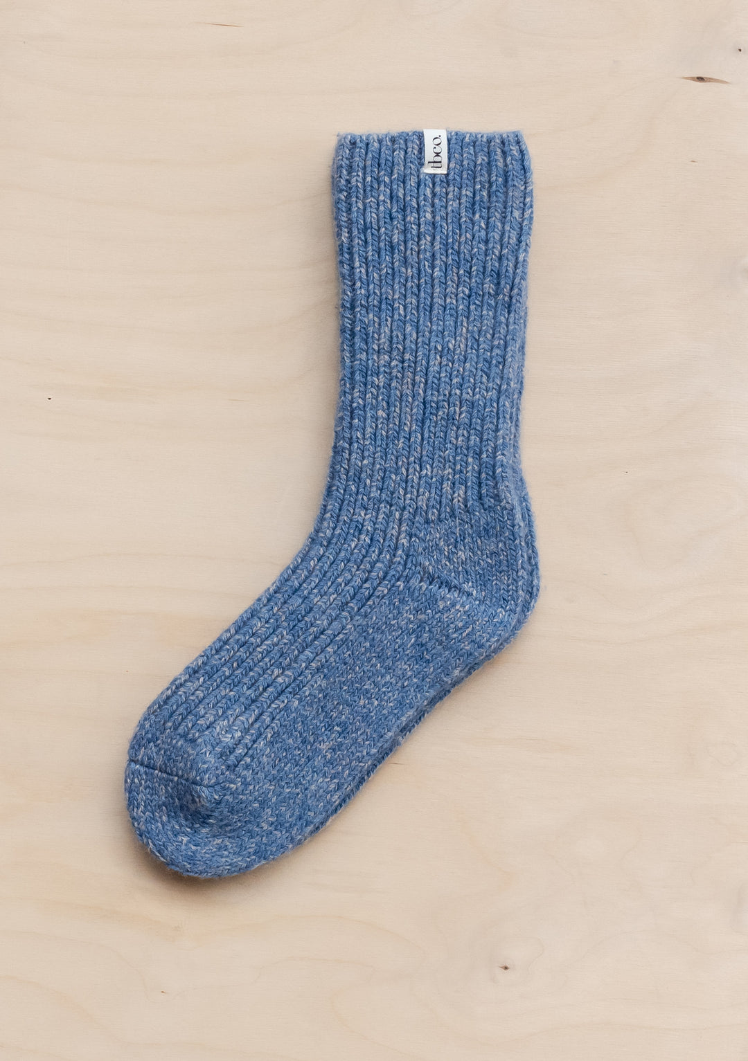 Socken aus Kaschmir und Merinowolle in Blau gefleckt