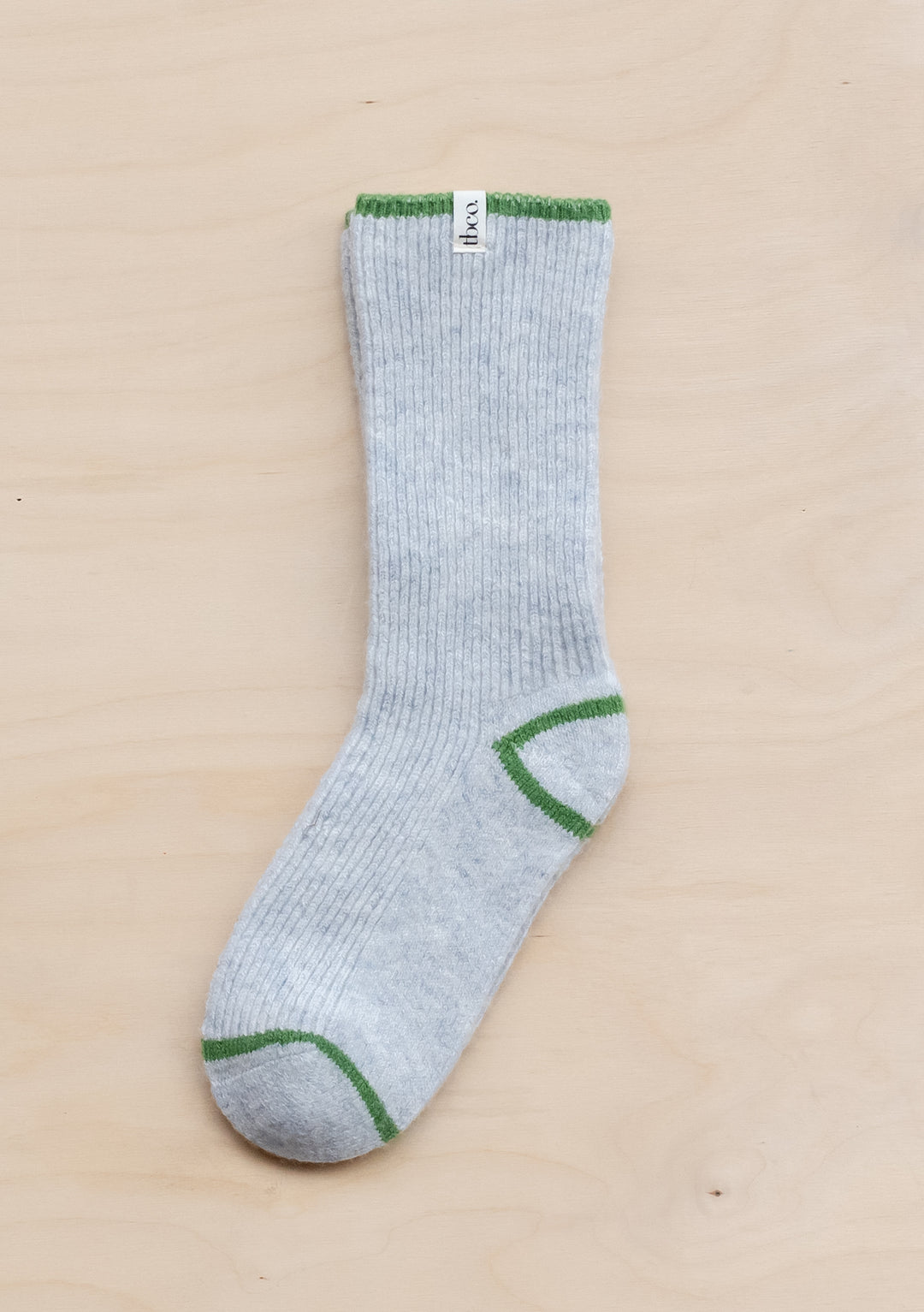 Socken mit Kaschmir- und Merinowolle-Streifen in Grau