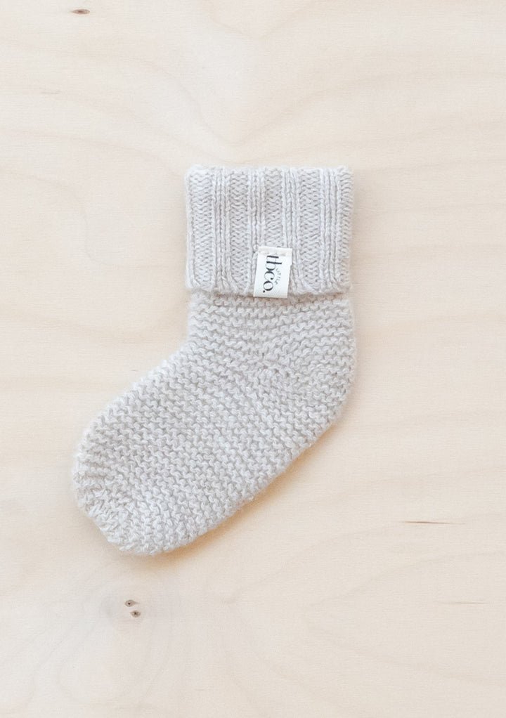 Merino Wool Baby Socks in Oatmeal Melange