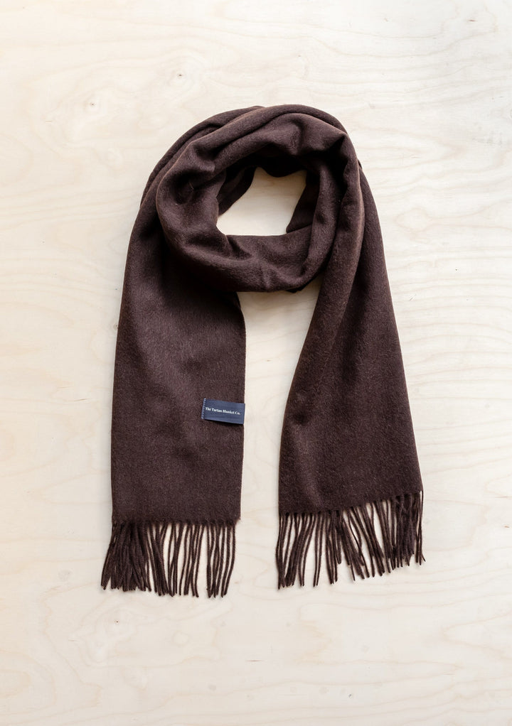 Men's Lambswool Oversized Scarf in Brown