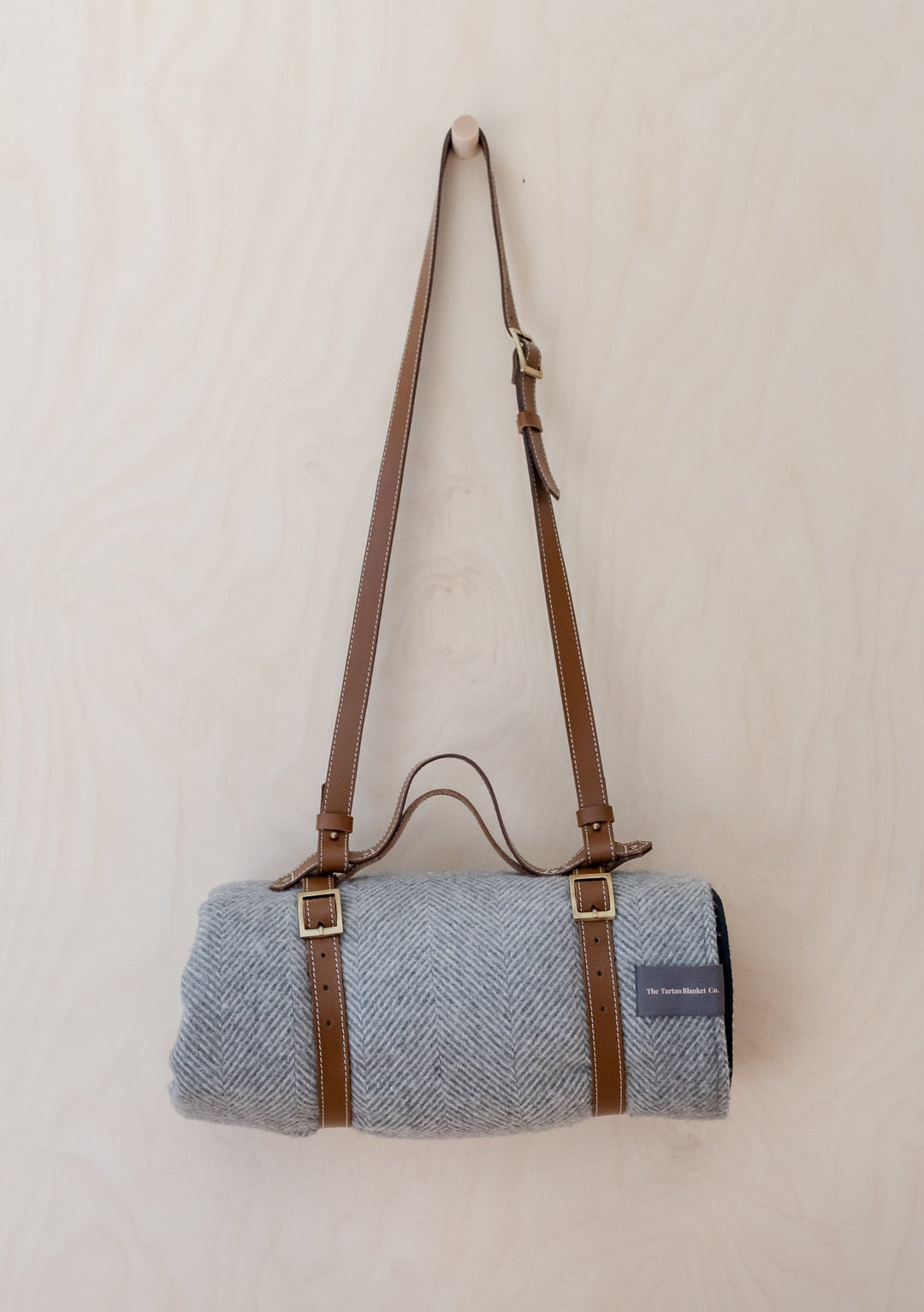 Leather Picnic Carrier with Shoulder Strap