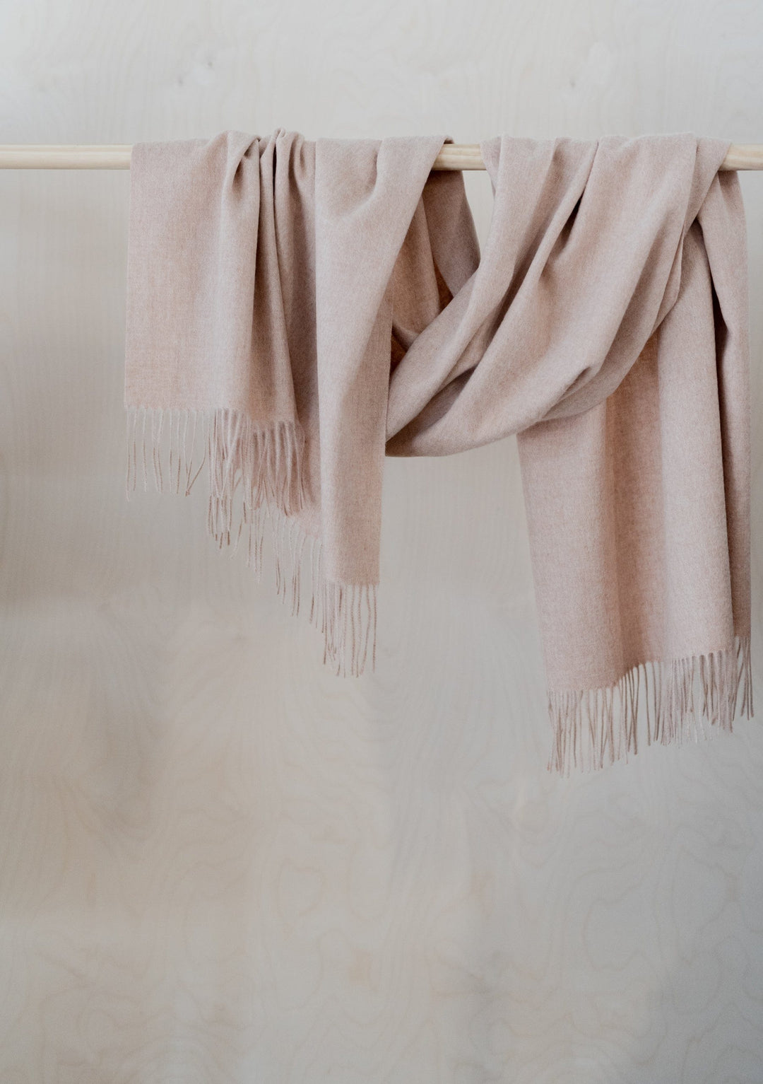 Lambswool Blanket Scarf in Sand Melange