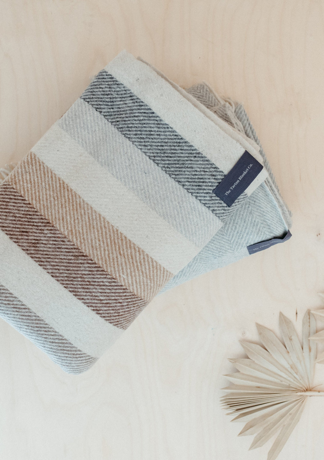 Sample Sale Recycled Wool Blanket in Neutral Stripe