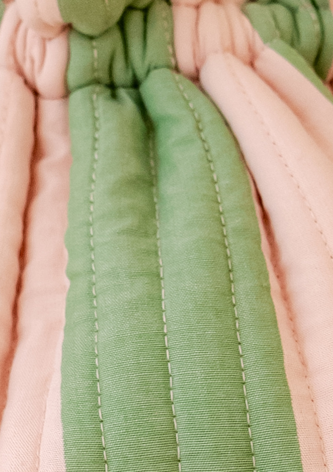 Cotton Wash Bag in Green Stripe