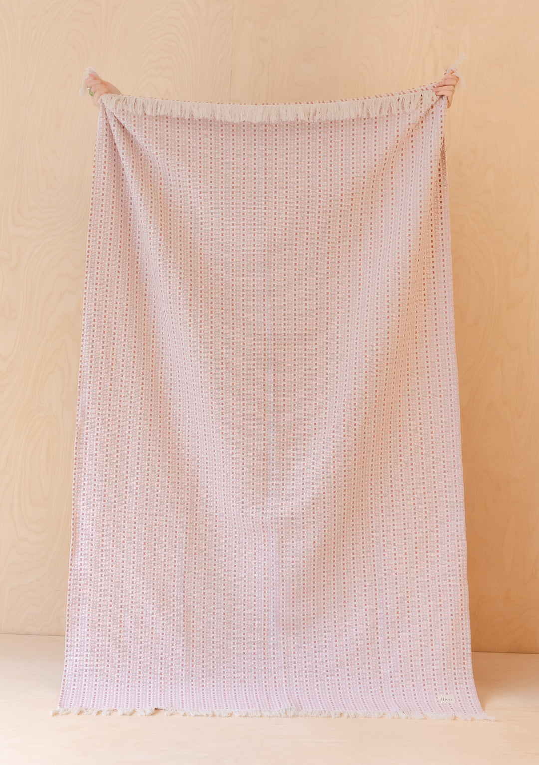 Cotton Throw in Pink Geometric