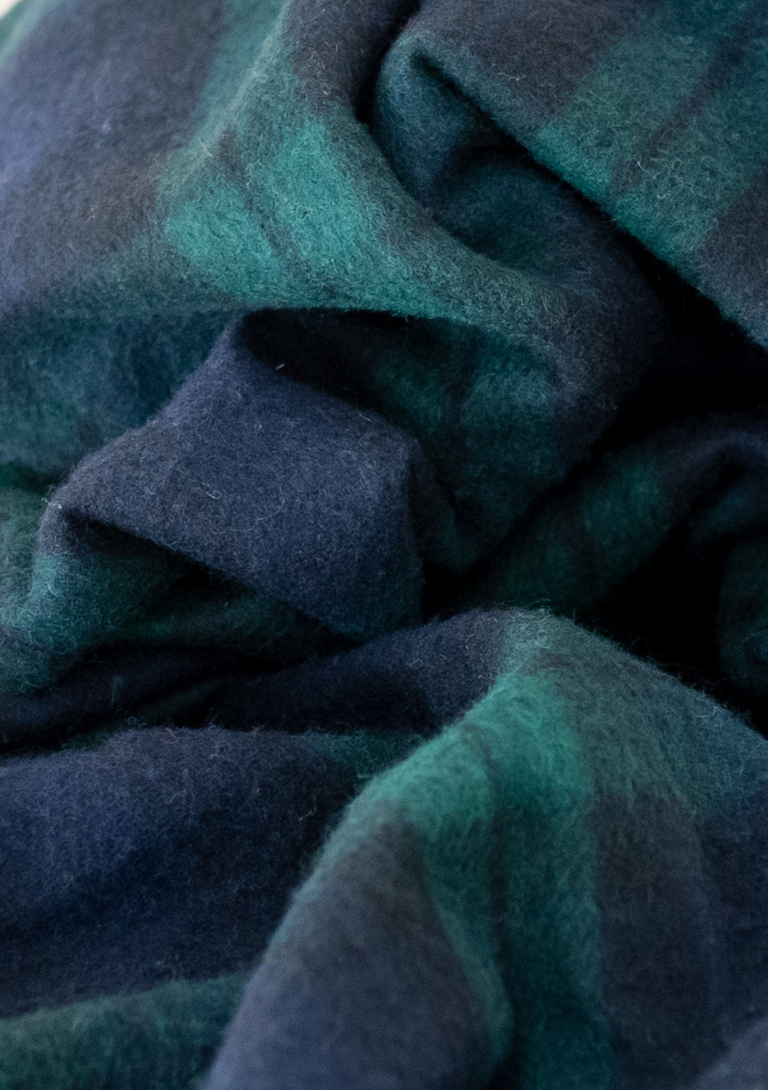 Recycled Wool Small Blanket in Black Watch Tartan