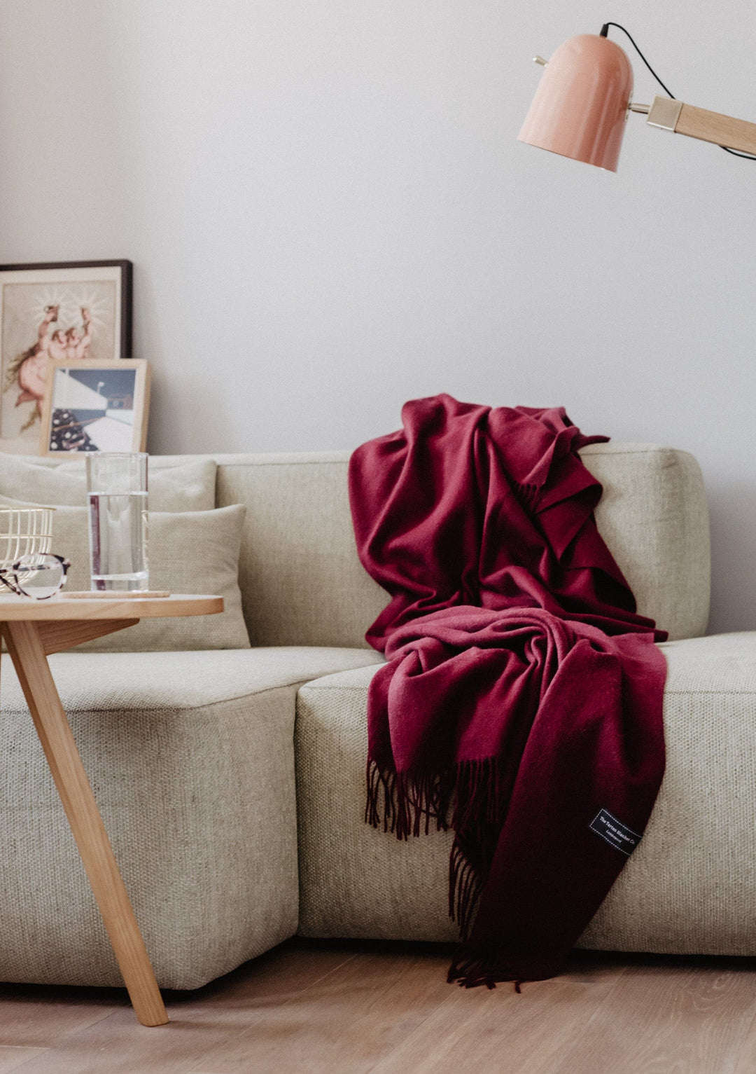 Sample Sale Lambswool Blanket in Berry Burgundy