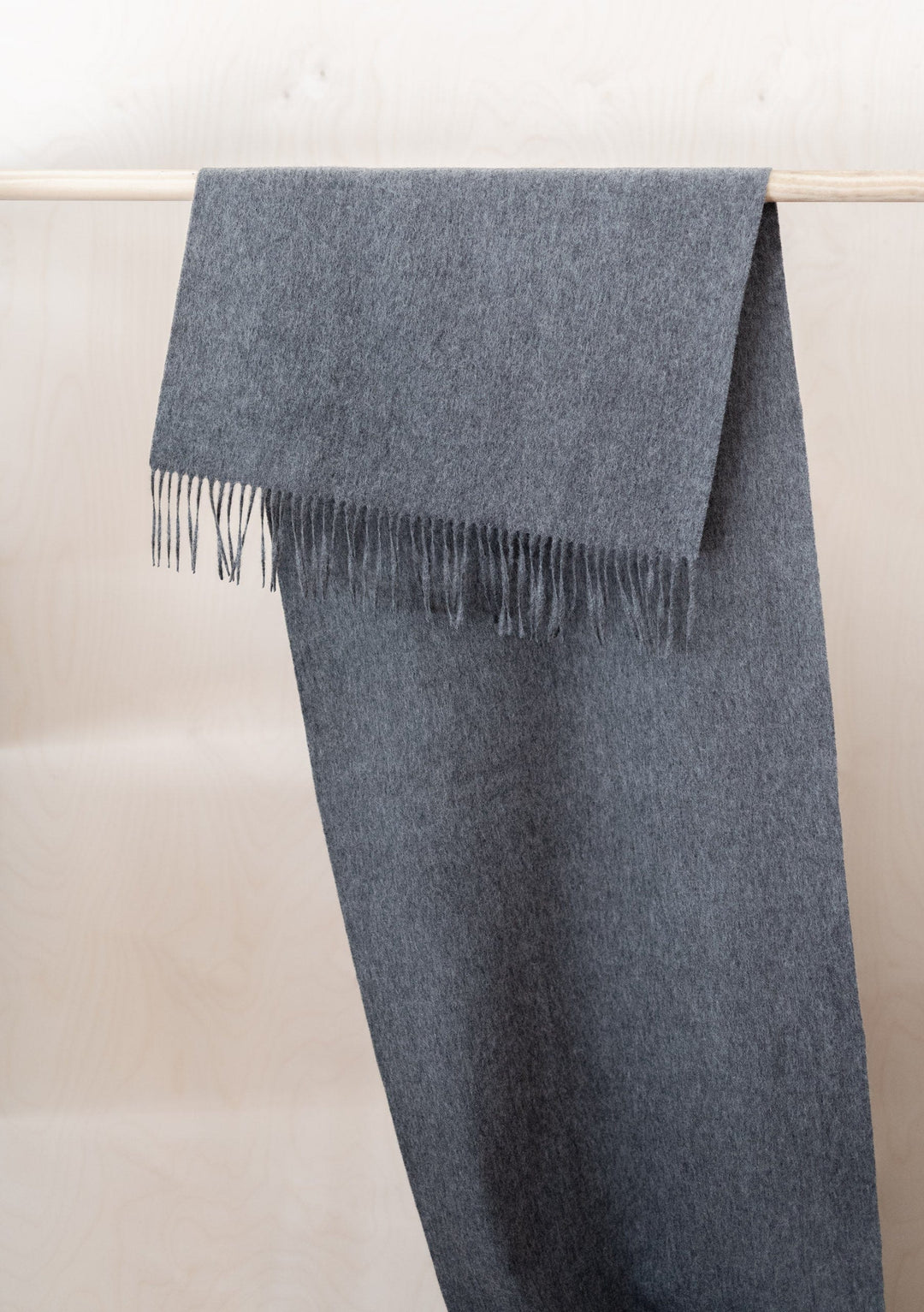 Lambswool Oversized Scarf in Charcoal Melange