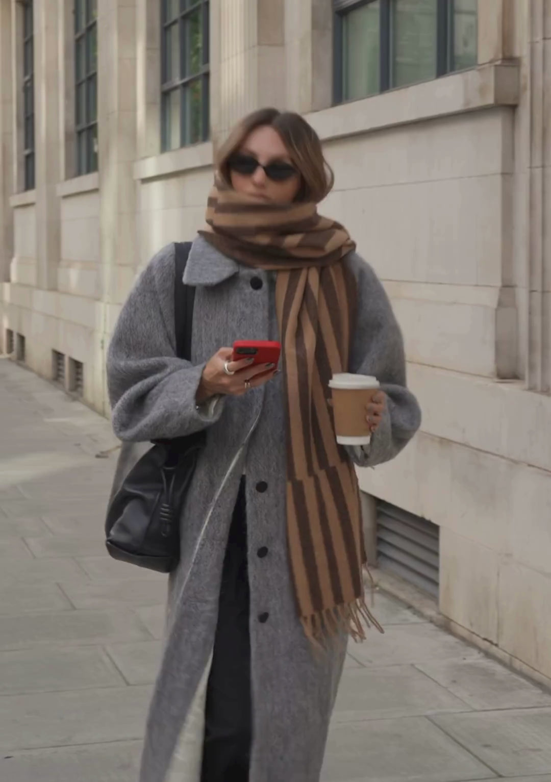 TBCo x Chloe Hayward Scarf in Espresso Stripe