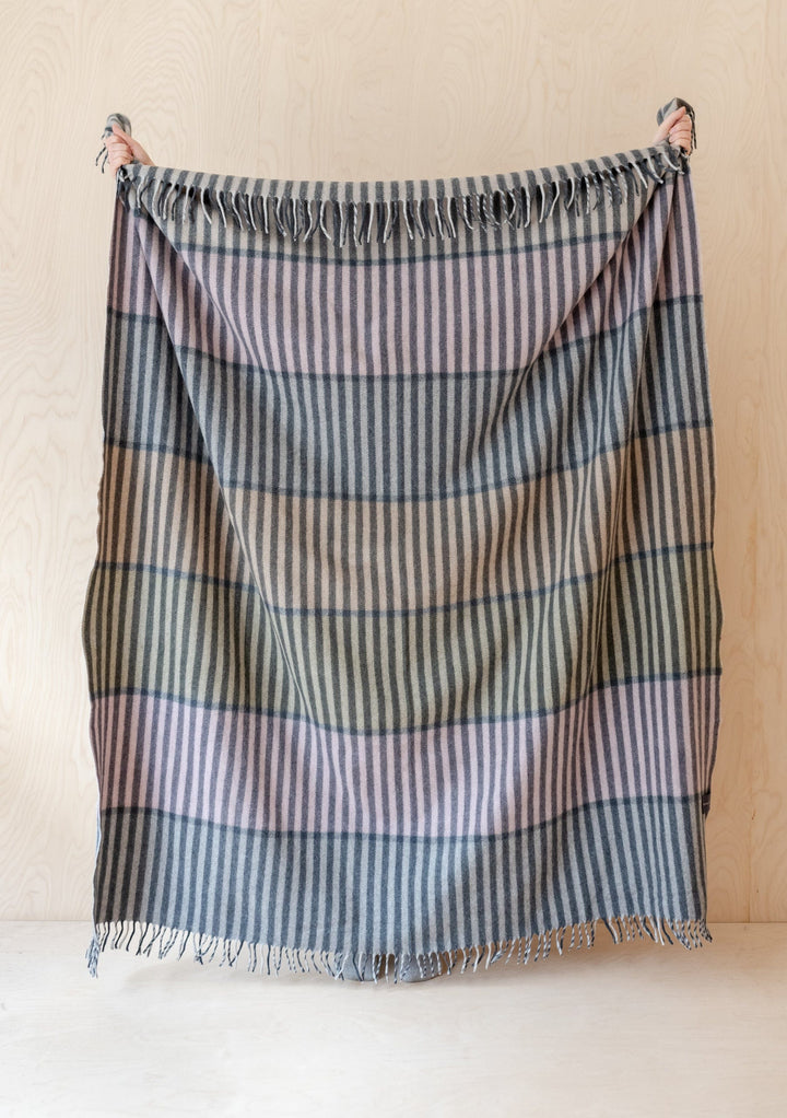 Sample Sale Recycled Wool Blanket in Blush Linear Check