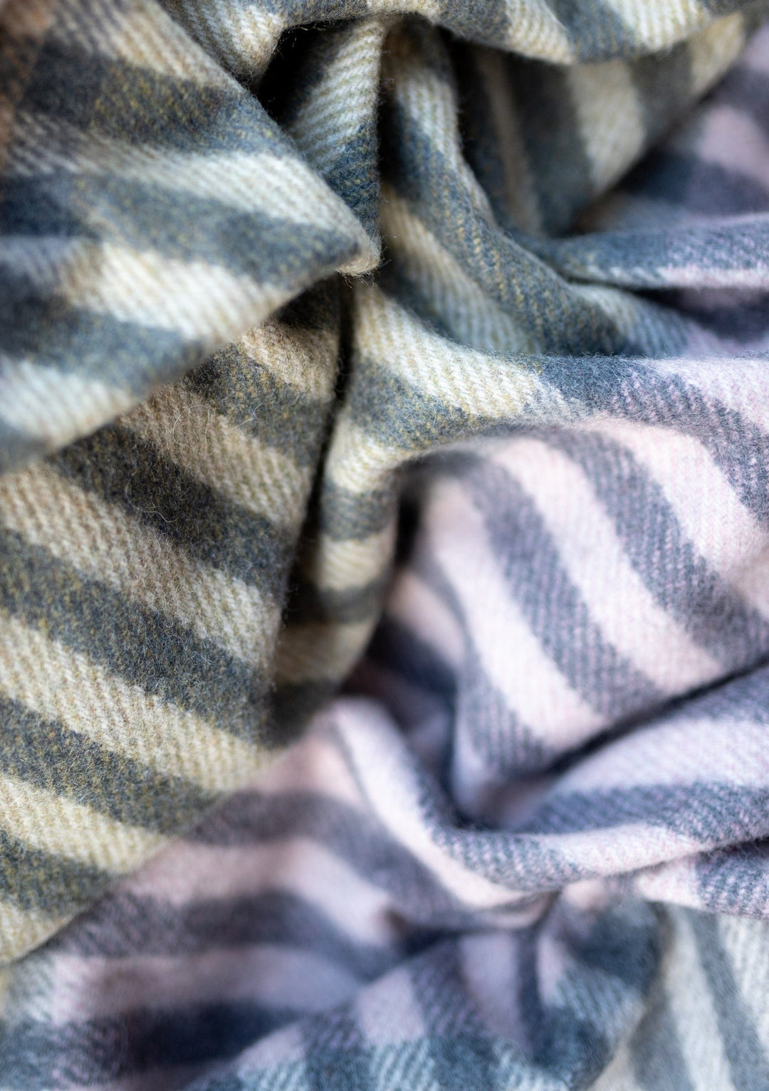 Sample Sale Recycled Wool Blanket in Blush Linear Check